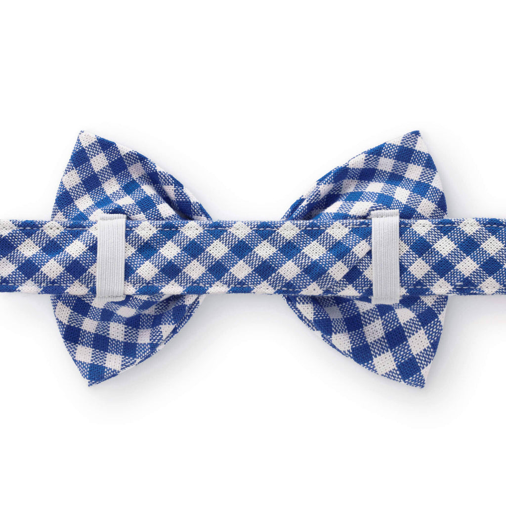 Lake Blue Gingham Dog Bow Tie - The Bougie Pet Boutique
