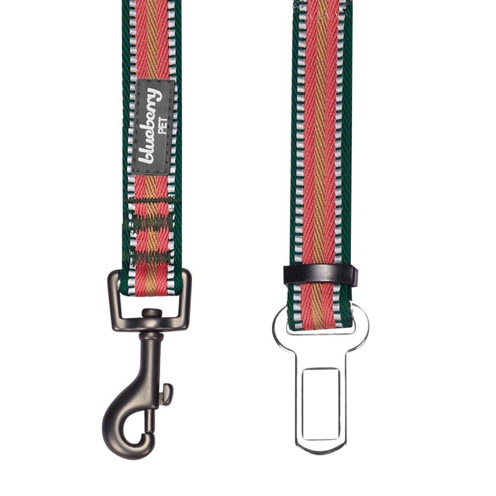 3M Reflective Safety Dog Seatbelt Tether in Multi-colored Stripes - The Bougie Pet Boutique