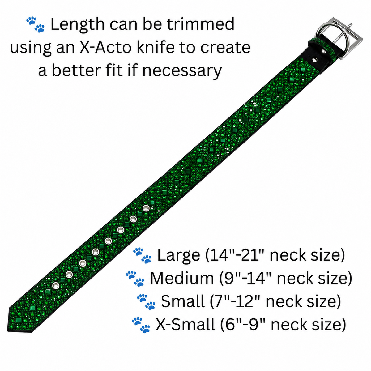 Green Rhinestone Dog Collar Dog Collar World