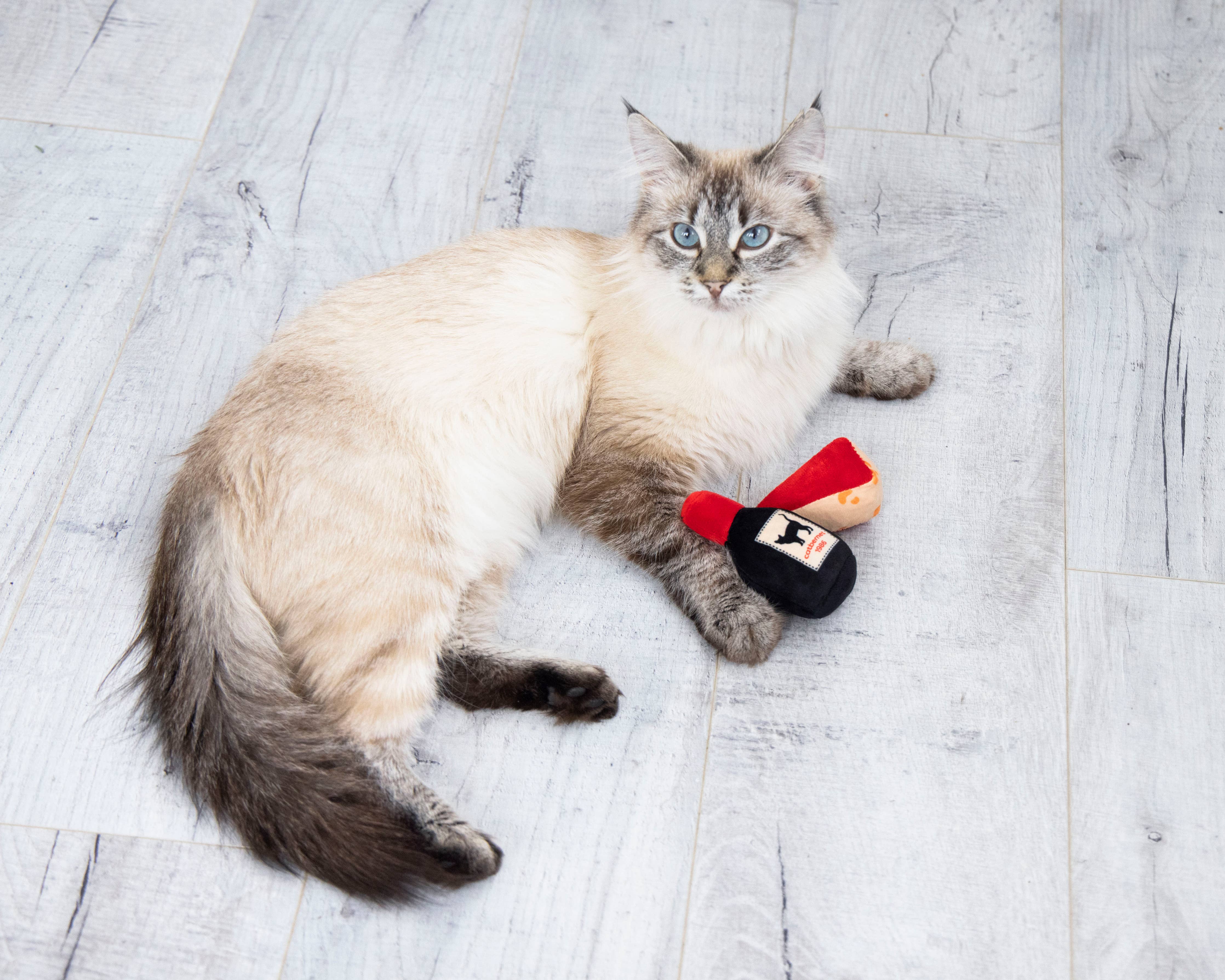 Cheese and Wine Cat Toys, Set Of 2