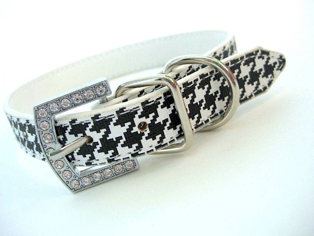 Personalized Pet Collar Houndstooth - The Bougie Pet Boutique