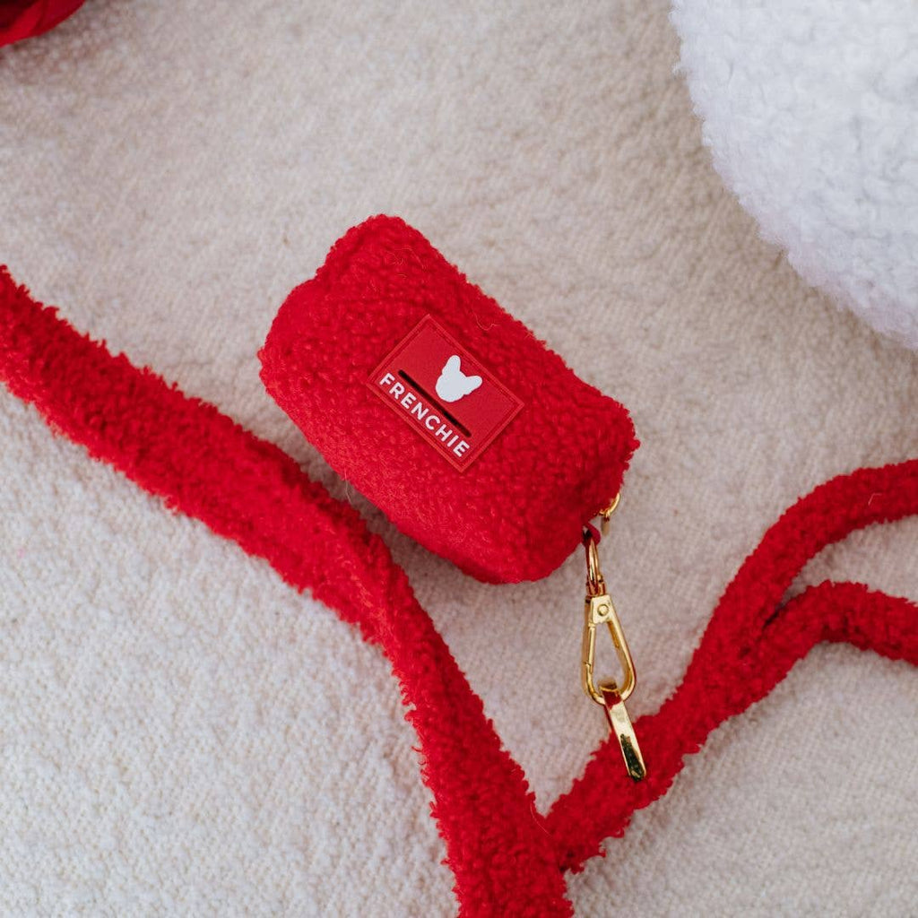 Frenchie Poo Bag Holder - Teddy Red - The Bougie Pet Boutique