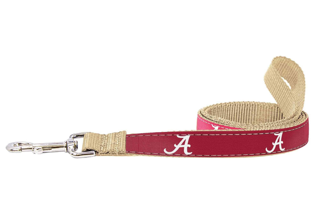 Alabama Crimson Tide Adjustable Ribbon Dog Collar Lead. - The Bougie Pet Boutique