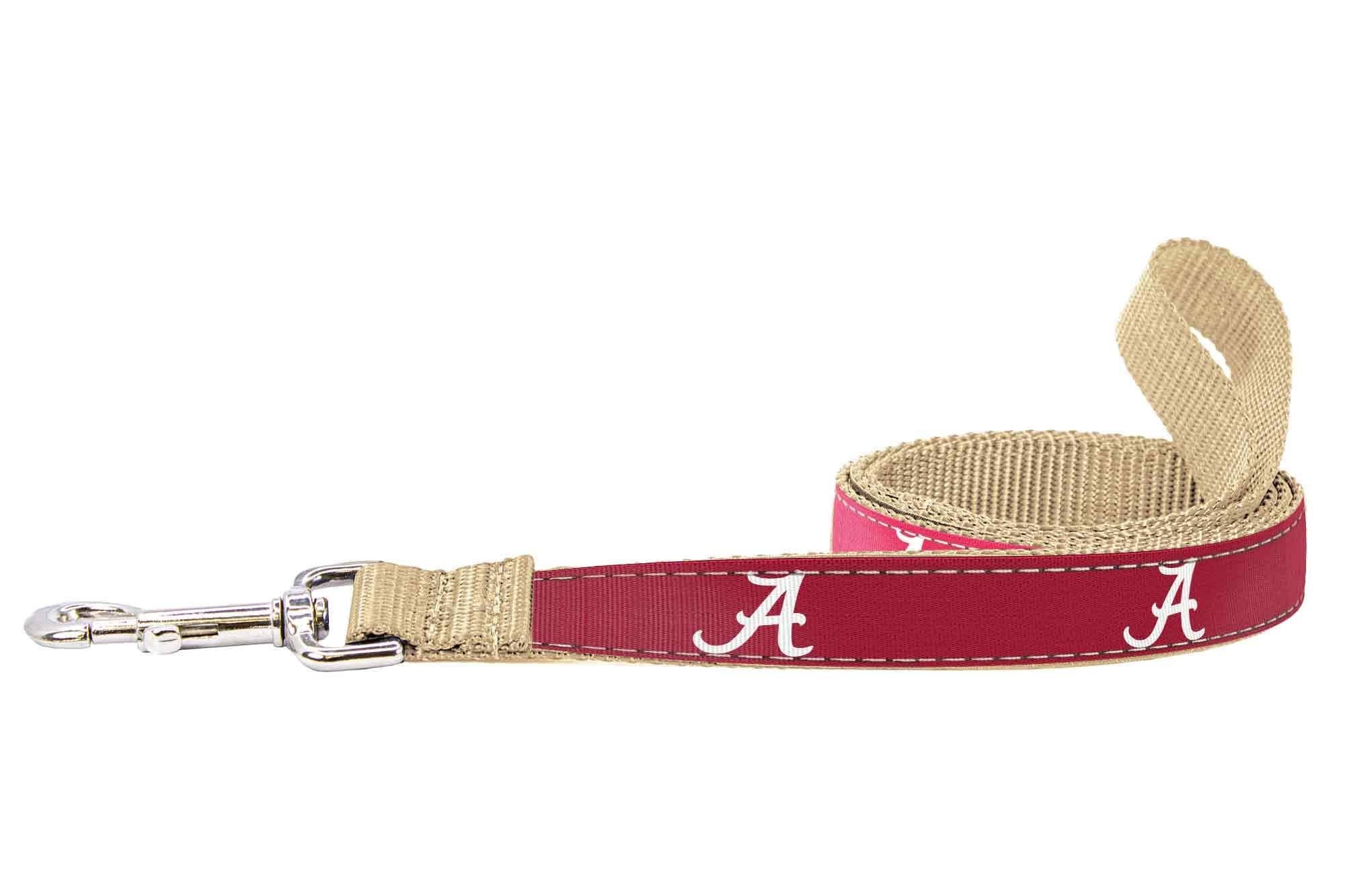 Alabama Crimson Tide Adjustable Ribbon Dog Collar Lead. - The Bougie Pet Boutique