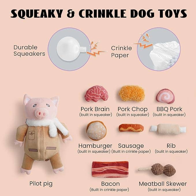 Nocciola Stuffed Pig Dog Toys - The Bougie Pet Boutique