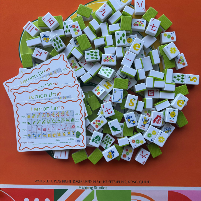 Citrus Orange Mahjong Mat (33in | Waterproof Mahjong Table Mat)- Ships Rolled Mahjong Studios
