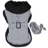 Black & White Classic Houndstooth Dog Harness Coat