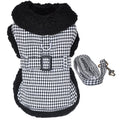 Black & White Classic Houndstooth Dog Harness Coat - The Bougie Pet Boutique