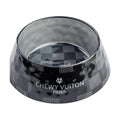 Black Checker Chewy Vuiton Bowl Haute Diggity Dog