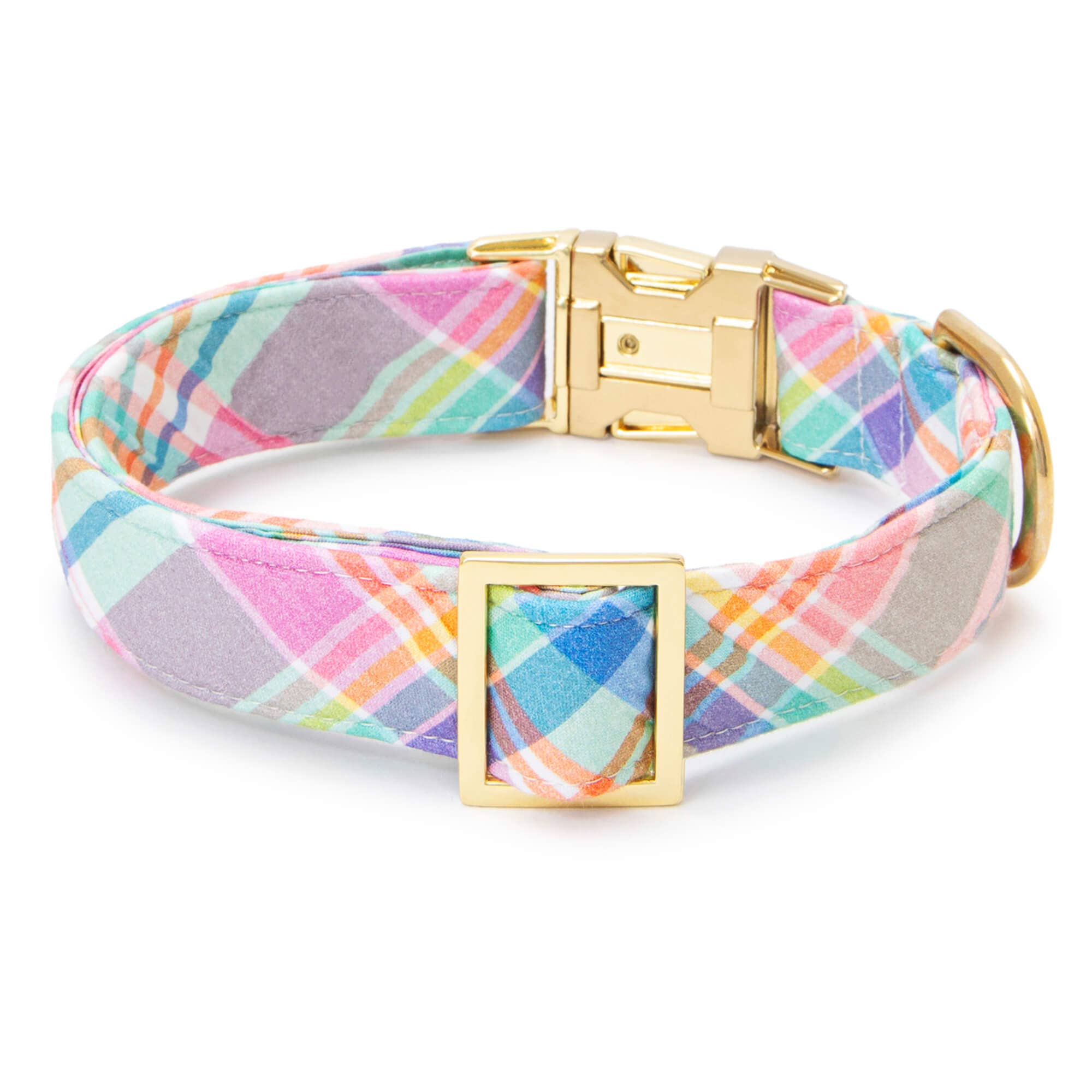Blooming Plaid Spring Easter Dog Collar The Foggy Dog