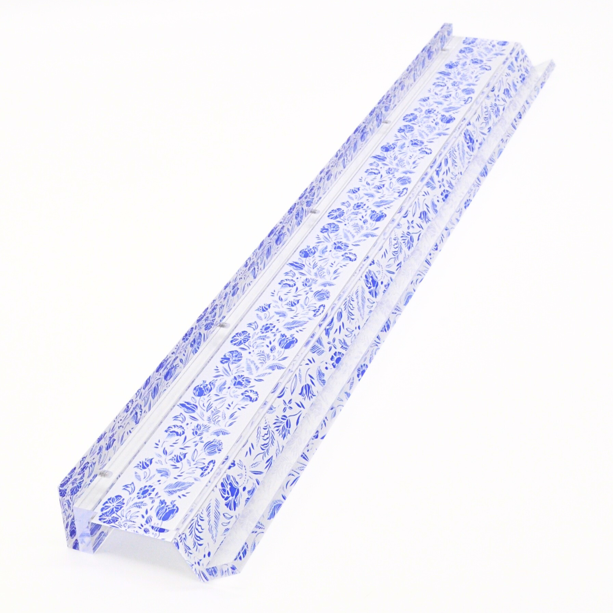 Blue and White Chinoiserie Mahjong Rack and Pusher, Set of 4 Middle & Main Mahjong