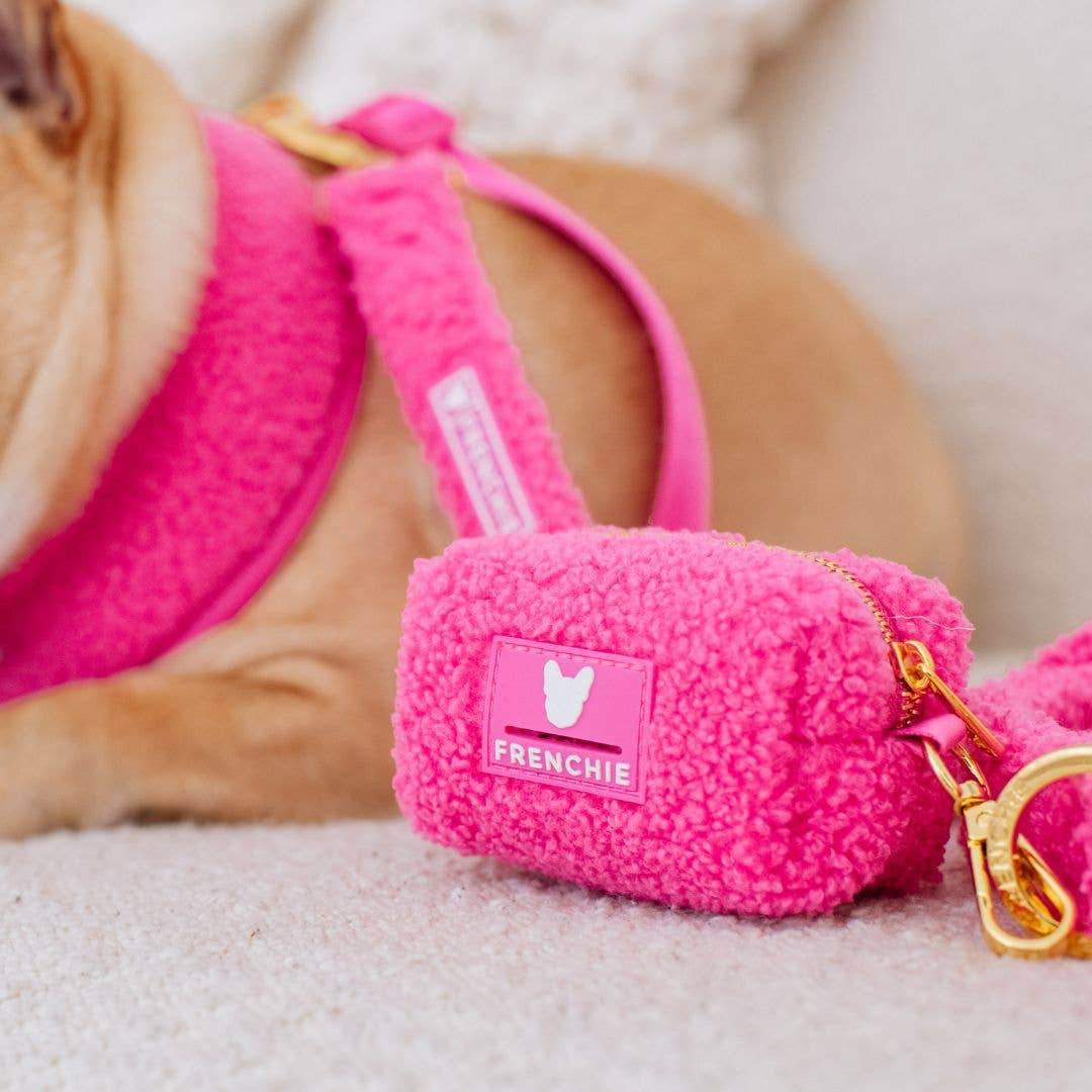 Frenchie Poo Bag Holder - Teddy Hot Pink - The Bougie Pet Boutique