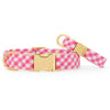 Hot Pink Gingham Dog Collar