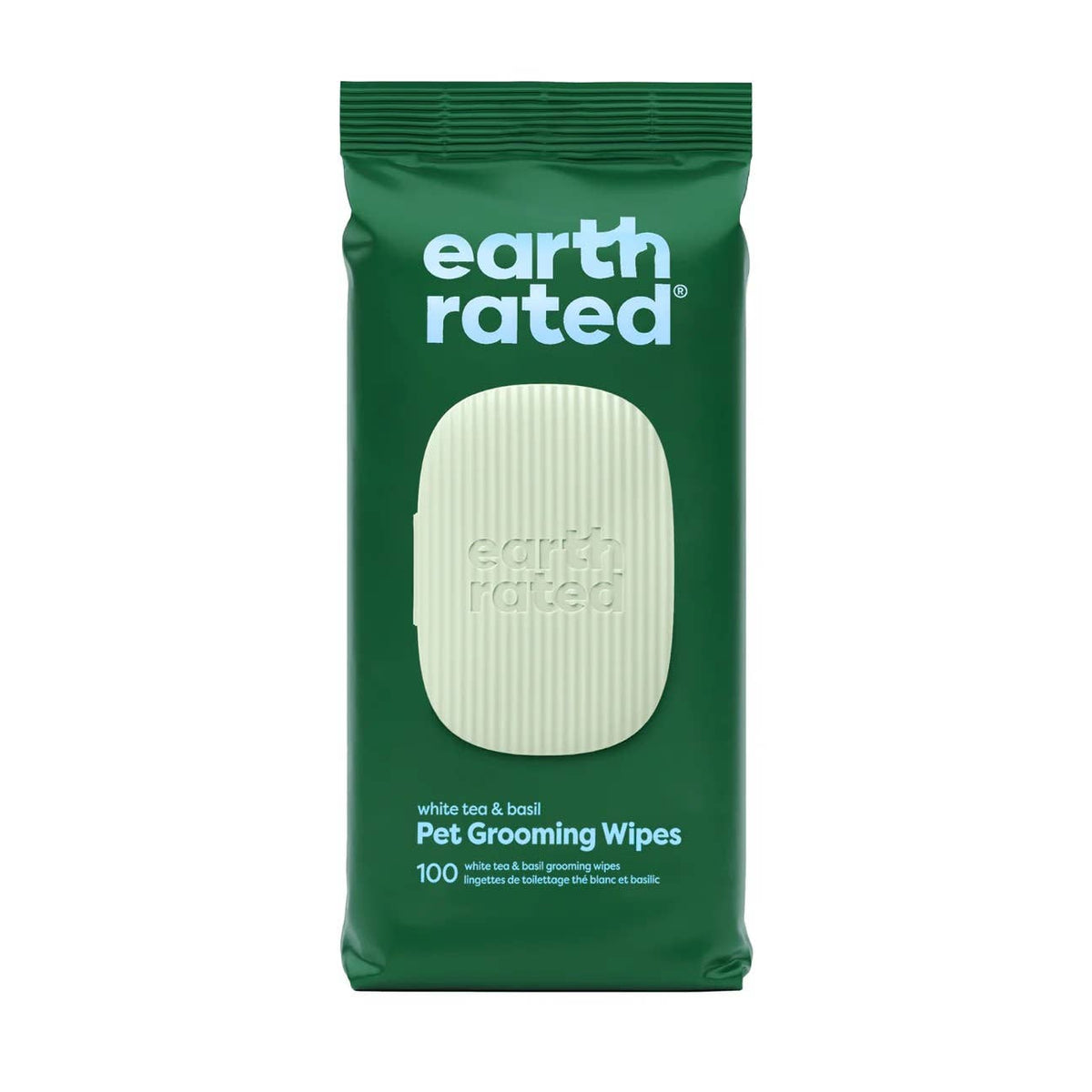 Earth Rated White Tea & Basil Grooming Wipes 100ct Pet Palette Distribution
