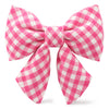 Hot Pink Gingham Lady Dog Bow