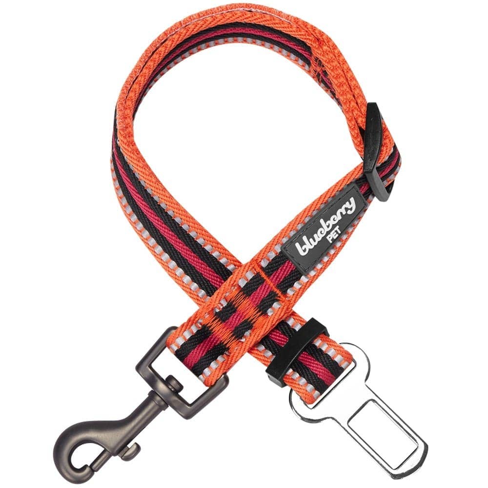 3M Reflective Safety Dog Seatbelt Tether in Multi-colored Stripes