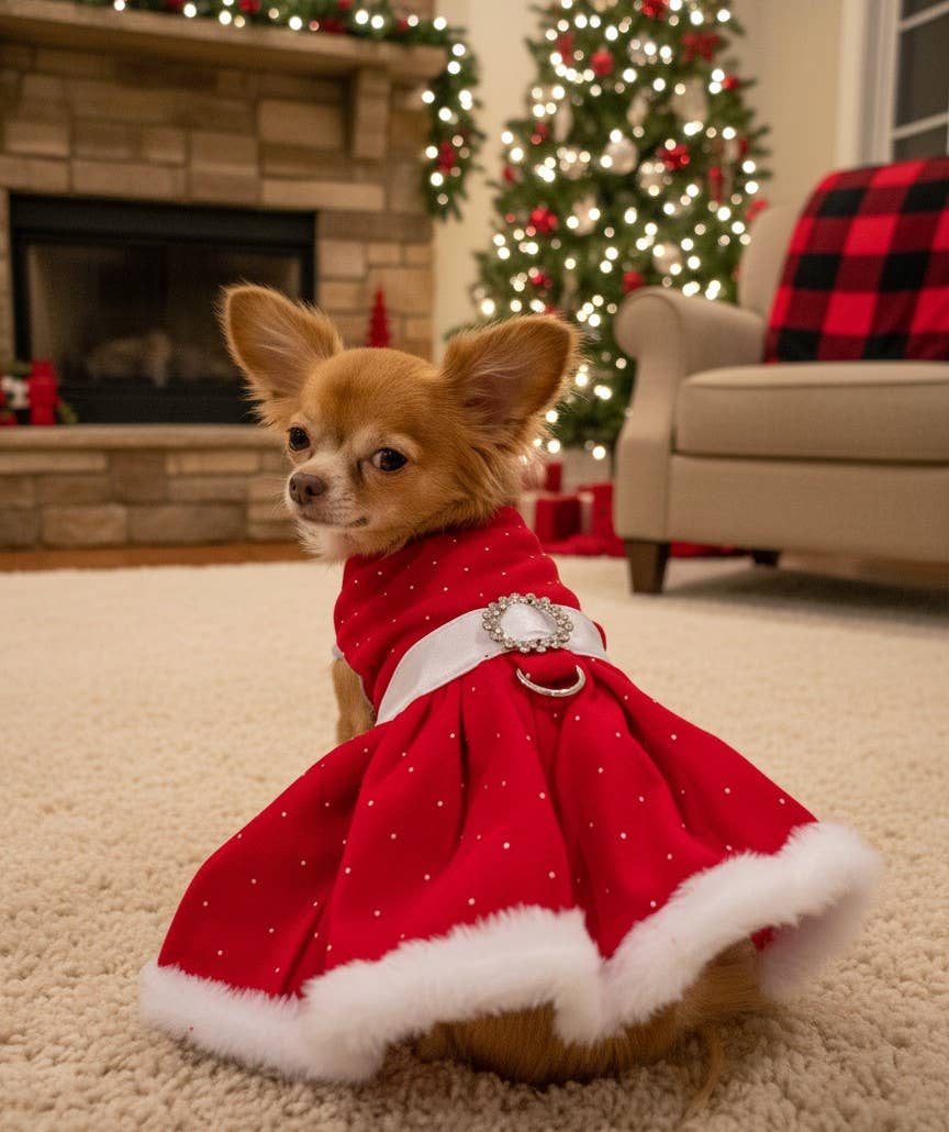 Red Velvet Sparkle Dog Dress Doggie Design
