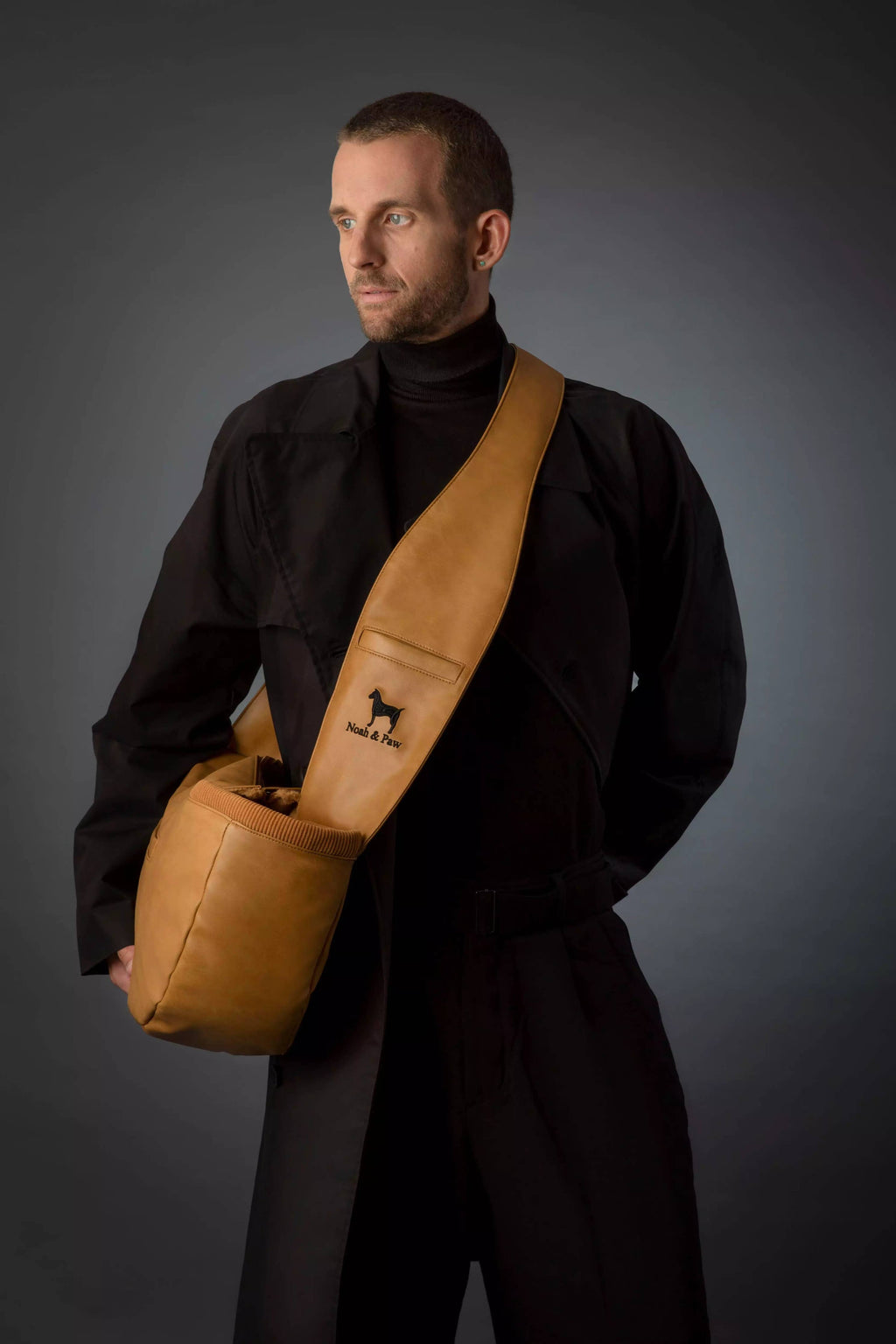 Vegan Leather Pet sling Carrier 3x Safety - The Bougie Pet Boutique