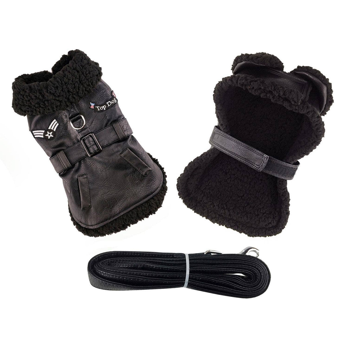 Top Dog Flight Harness Coat - Black Doggie Design
