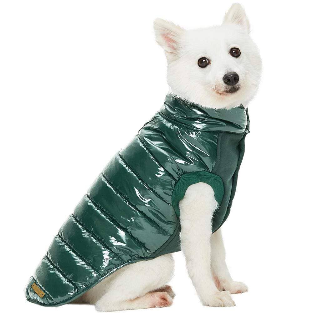 Custom-woven& Dyed Puffer Jacket, Flex Chest + Leash Opening - The Bougie Pet Boutique