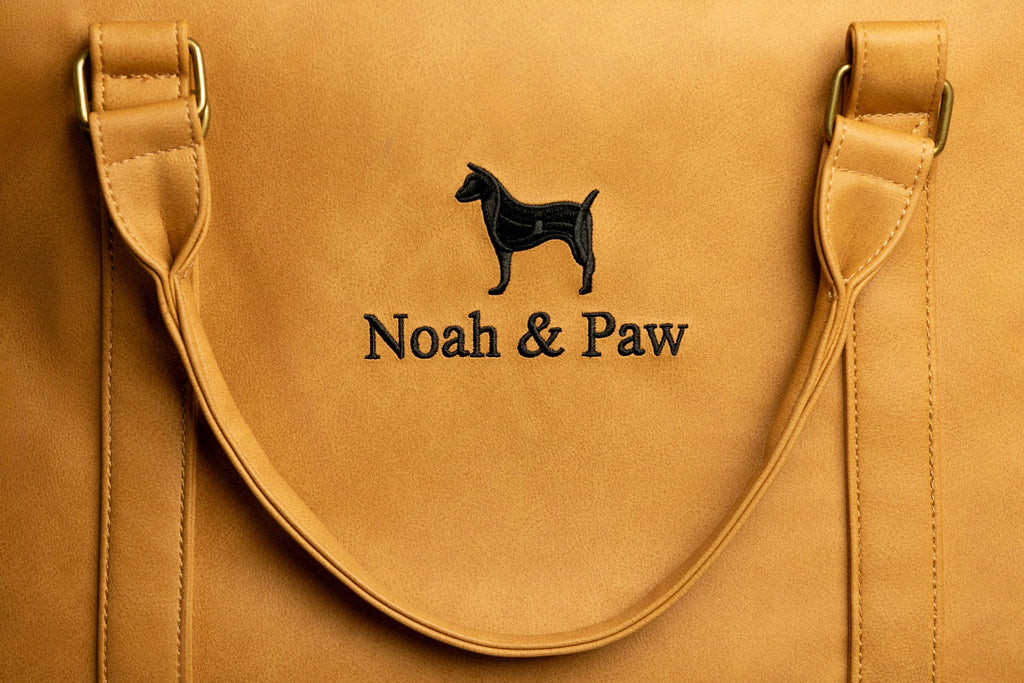 Dog Car Seat Carrier Orthopedic Crushed Foam, Camel, Vegan Leather - The Bougie Pet Boutique