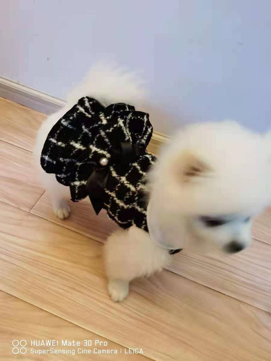 Classic | Tweed Style Monochrome Pet Dress - The Bougie Pet Boutique
