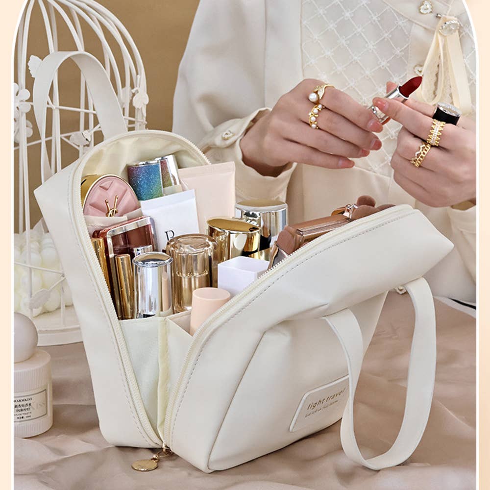 PU Handheld Large Capacity Travel Portable Cosmetics Storage - The Bougie Pet Boutique
