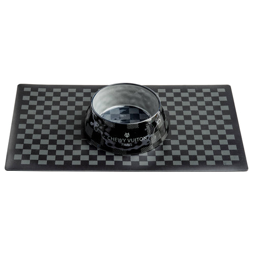 Black Checker Chewy Vuiton Placemat Haute Diggity Dog