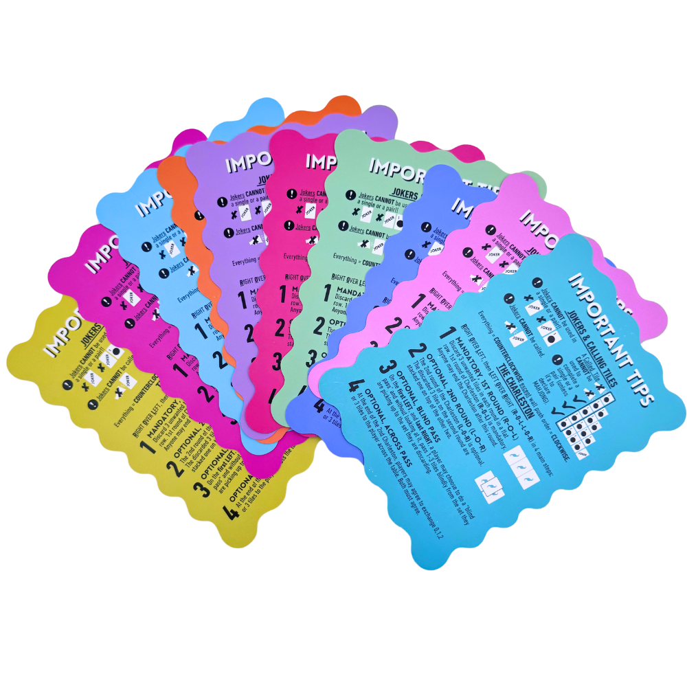 MAHJONG SHUFFLE CARD  |  Scalloped Edges & Bright Colors  |  Sized to Store with Mahjong League Cards My Fair Mahjong