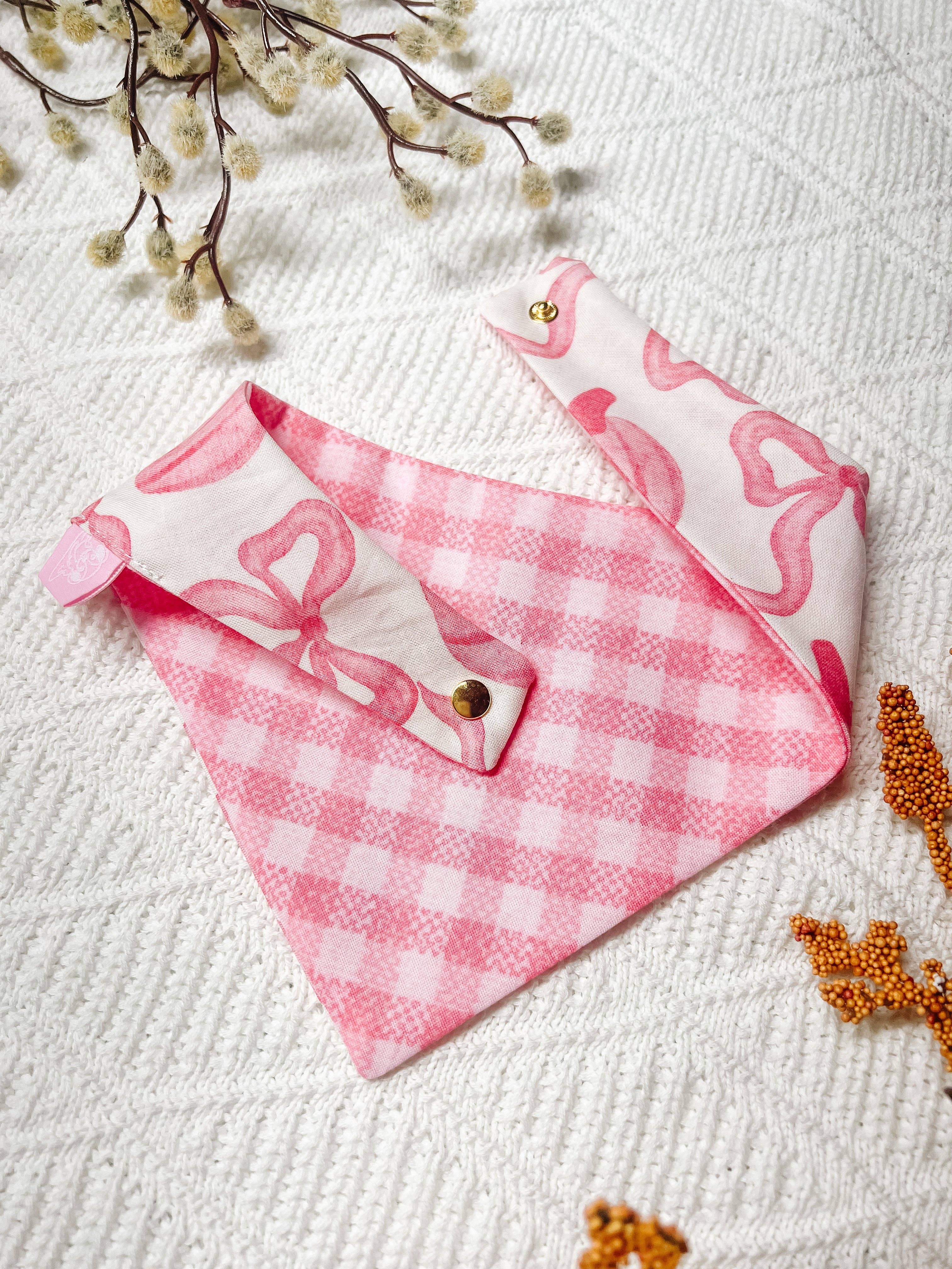 Coquette Bow Pumpkin Reversible Dog Bandana, Fall Pet Scarfs