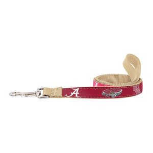 Alabama Crimson Tide Collegiate Woven Ribbon Dog Lead. - The Bougie Pet Boutique
