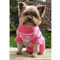 Combed Cotton Snowflake and Hearts Dog Sweater - Pink - The Bougie Pet Boutique