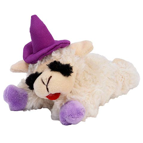 Multipet Halloween Lamb Chop Witch Hat Purple Dog Toy 6.5" Pet Palette Distribution