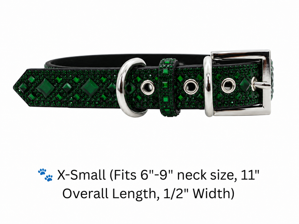 Green Rhinestone Dog Collar Dog Collar World