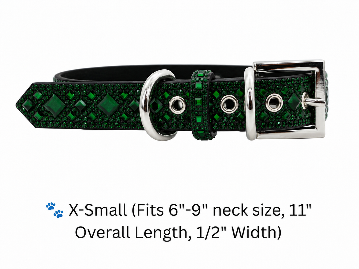 Green Rhinestone Dog Collar Dog Collar World