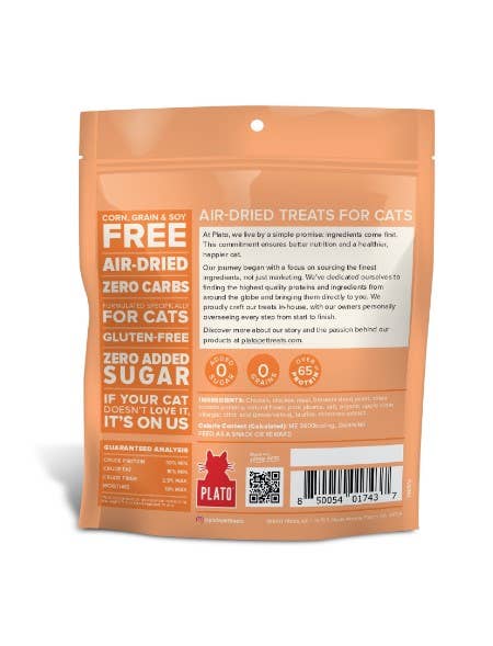 Plato Air-Dried Cat Treats Chicken with Catnip Recipe 2.5oz - The Bougie Pet Boutique