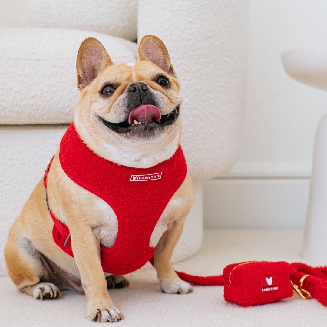 Frenchie Poo Bag Holder - Teddy Red