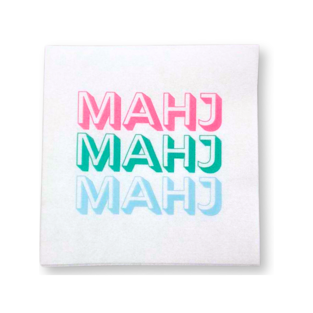 Mahjong Cocktail Napkins - 50-Pack | 5'' x 5'' folded Mahjon My Fair Mahjong