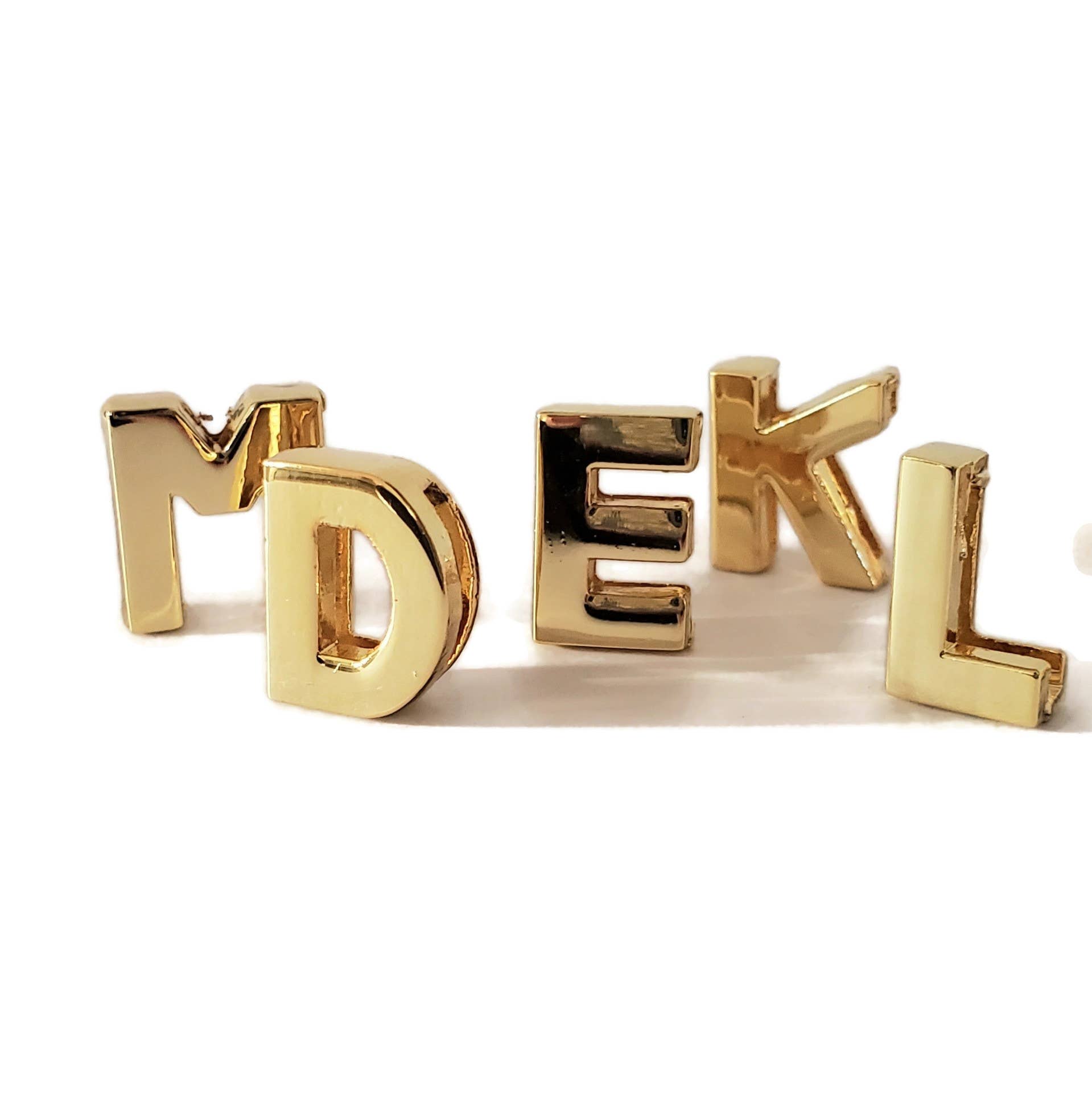 Letter & shape charms - 10 pack gold bling or non bling 10mm - The Bougie Pet Boutique