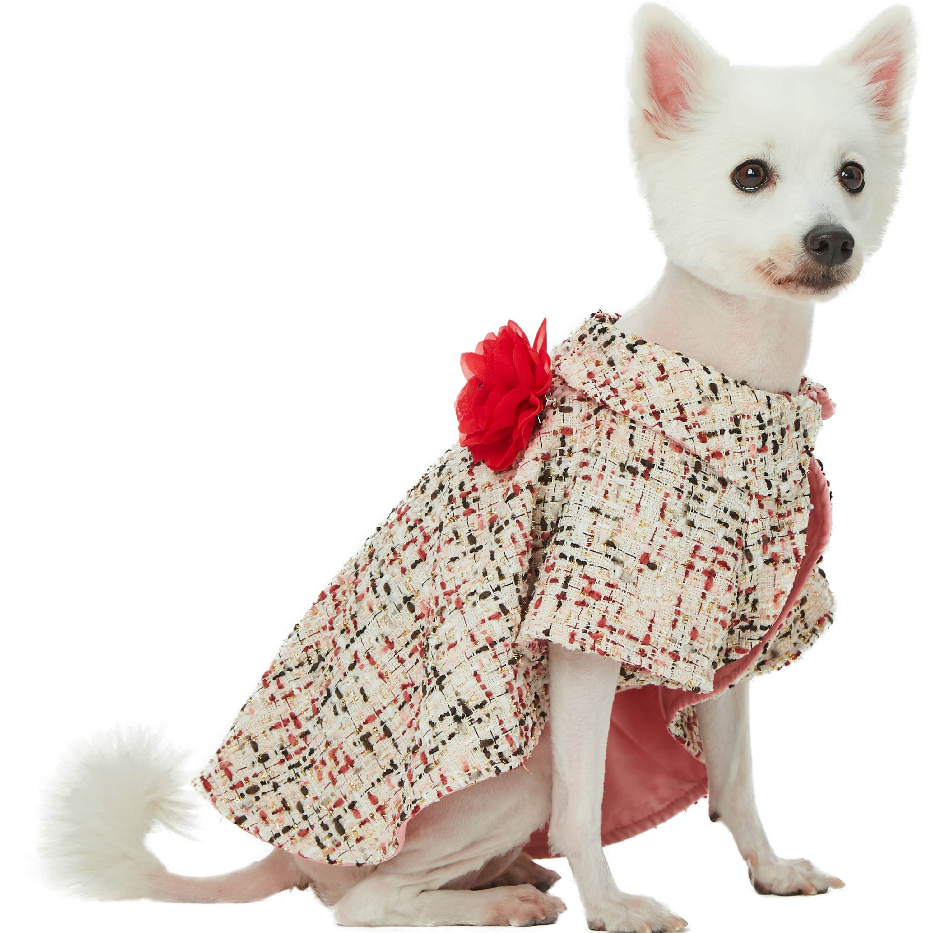 All-weather Dog Poncho with Flower - The Bougie Pet Boutique
