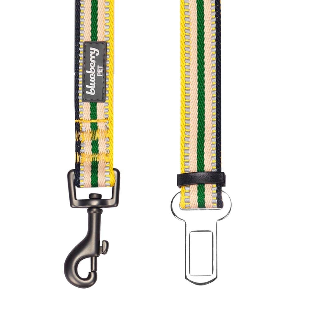 3M Reflective Safety Dog Seatbelt Tether in Multi-colored Stripes - The Bougie Pet Boutique