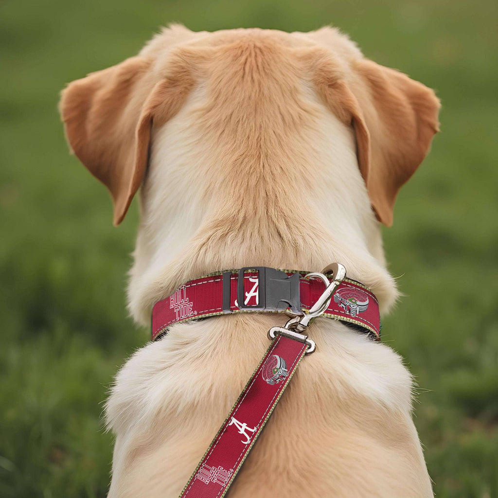 Alabama Crimson Tide Collegiate Woven Ribbon Dog Collar. - The Bougie Pet Boutique