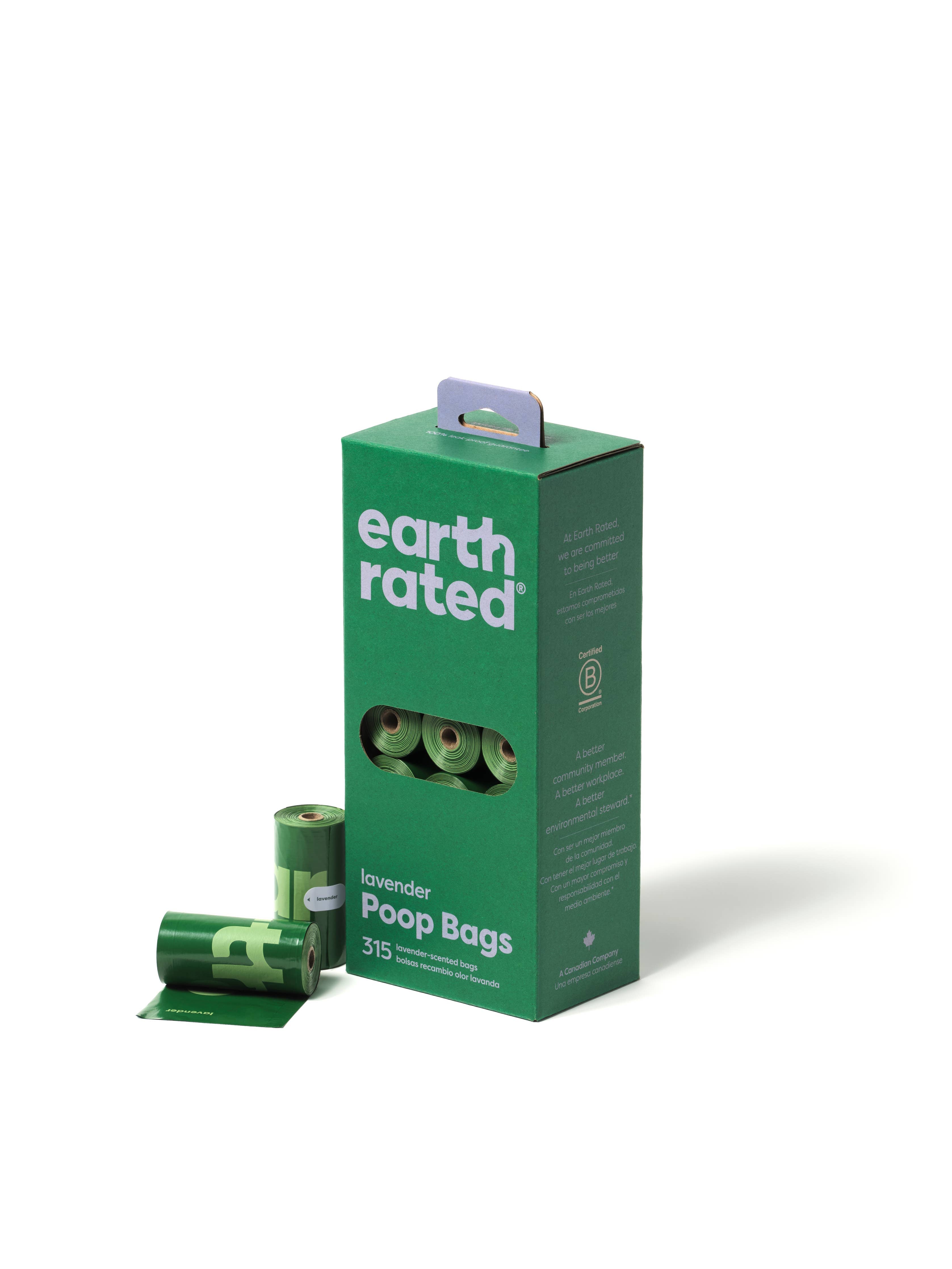 Earth Rated Lavender Poop Bags 315ct on 21 Refill Rolls - The Bougie Pet Boutique