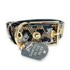 WILD LEOPARD LUX COLLECTION LEOPARD GOLD DOG COLLAR MEDIUM Jacqueline Kent