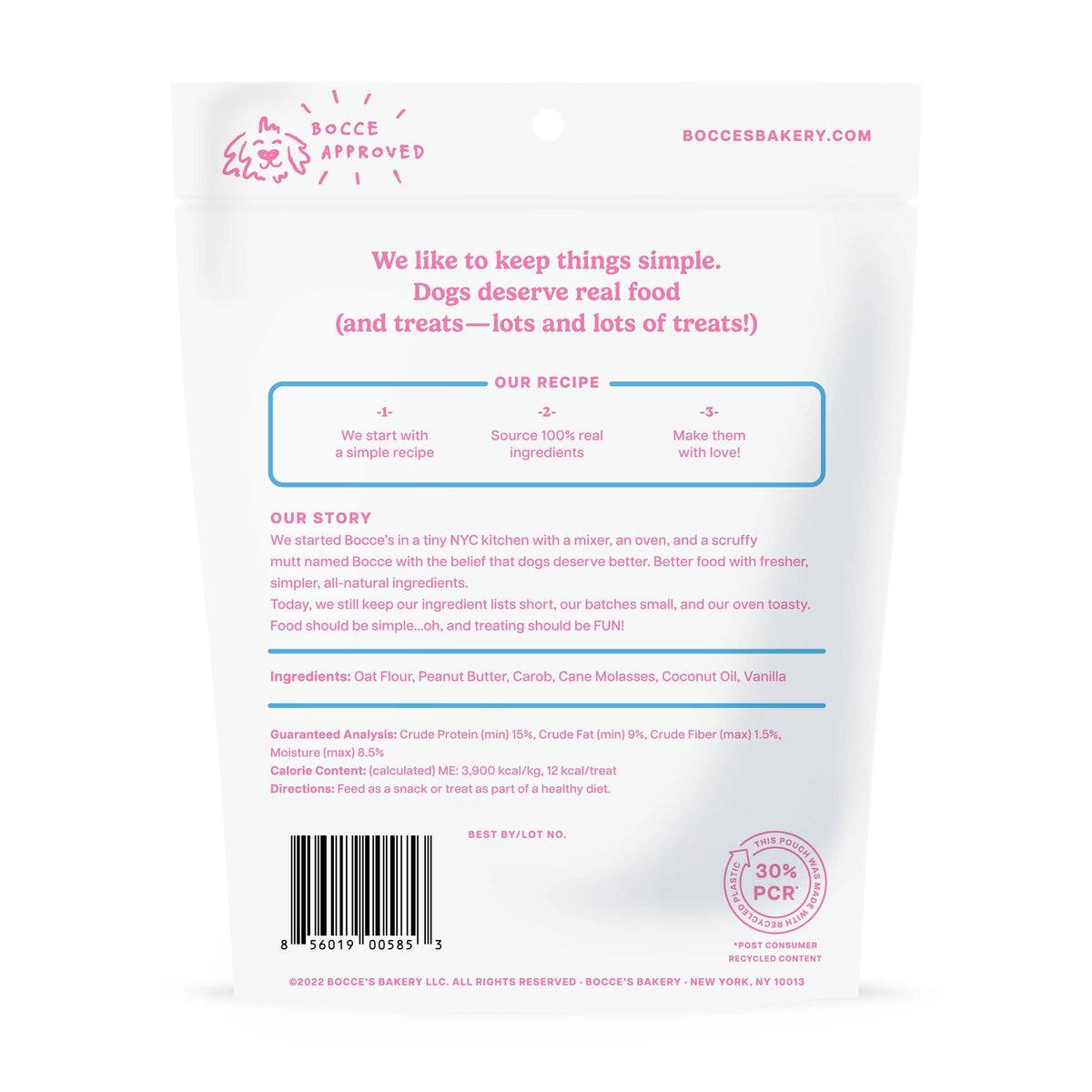 Bocce's Bakery Birthday Cake Biscuit Dog Treats 5oz Pet Palette Distribution