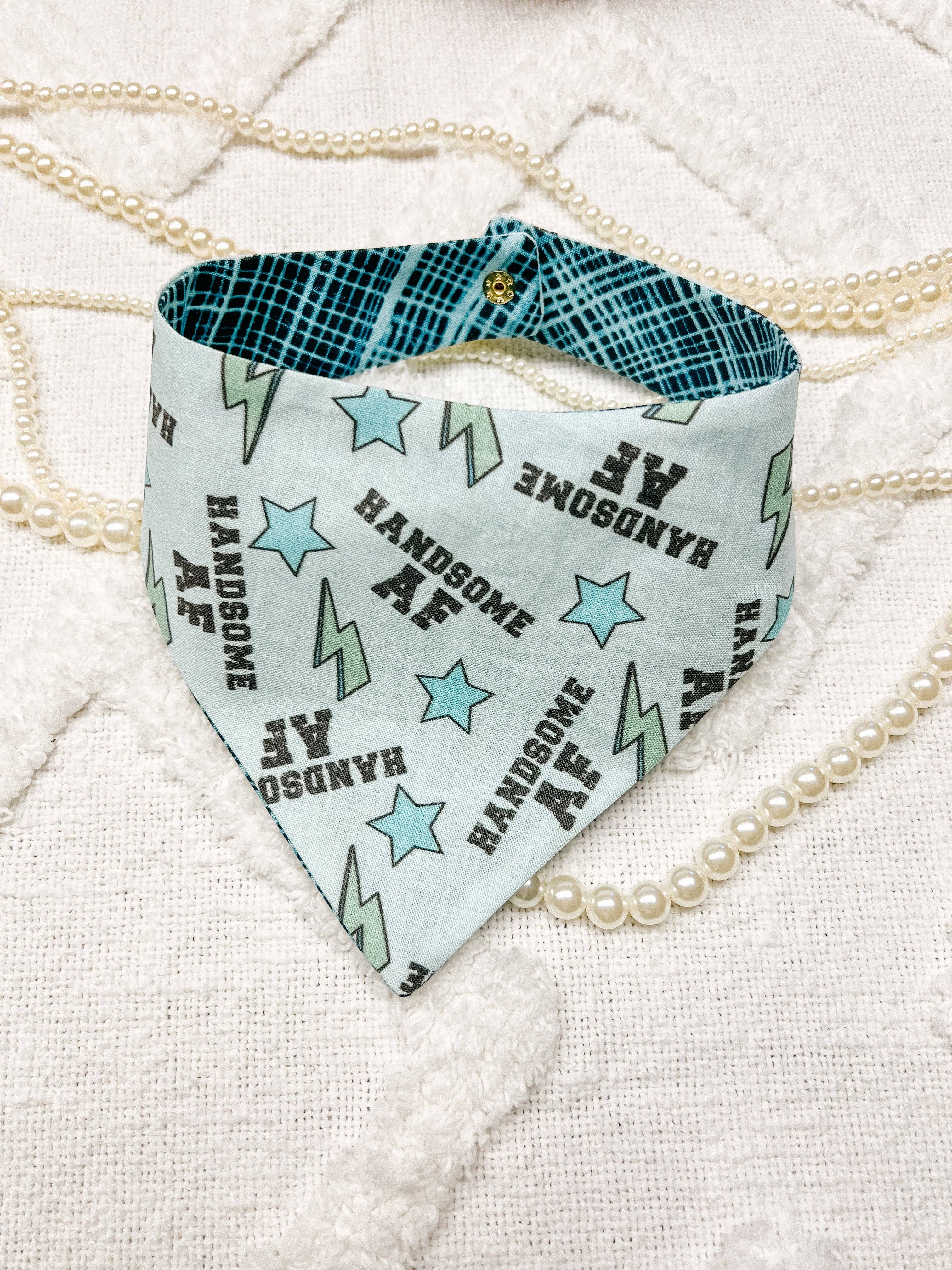 Handsome AF Snap-On Reversible Dog Bandana, Curved Neck StellaLoo