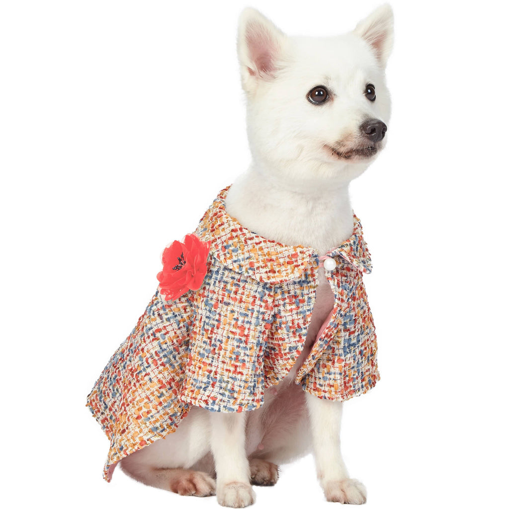 All-weather Dog Poncho with Flower - The Bougie Pet Boutique