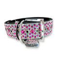 CHOCOLAT ROSÉ COLLECTION PINK SILVER DOG COLLAR LARGE Jacqueline Kent