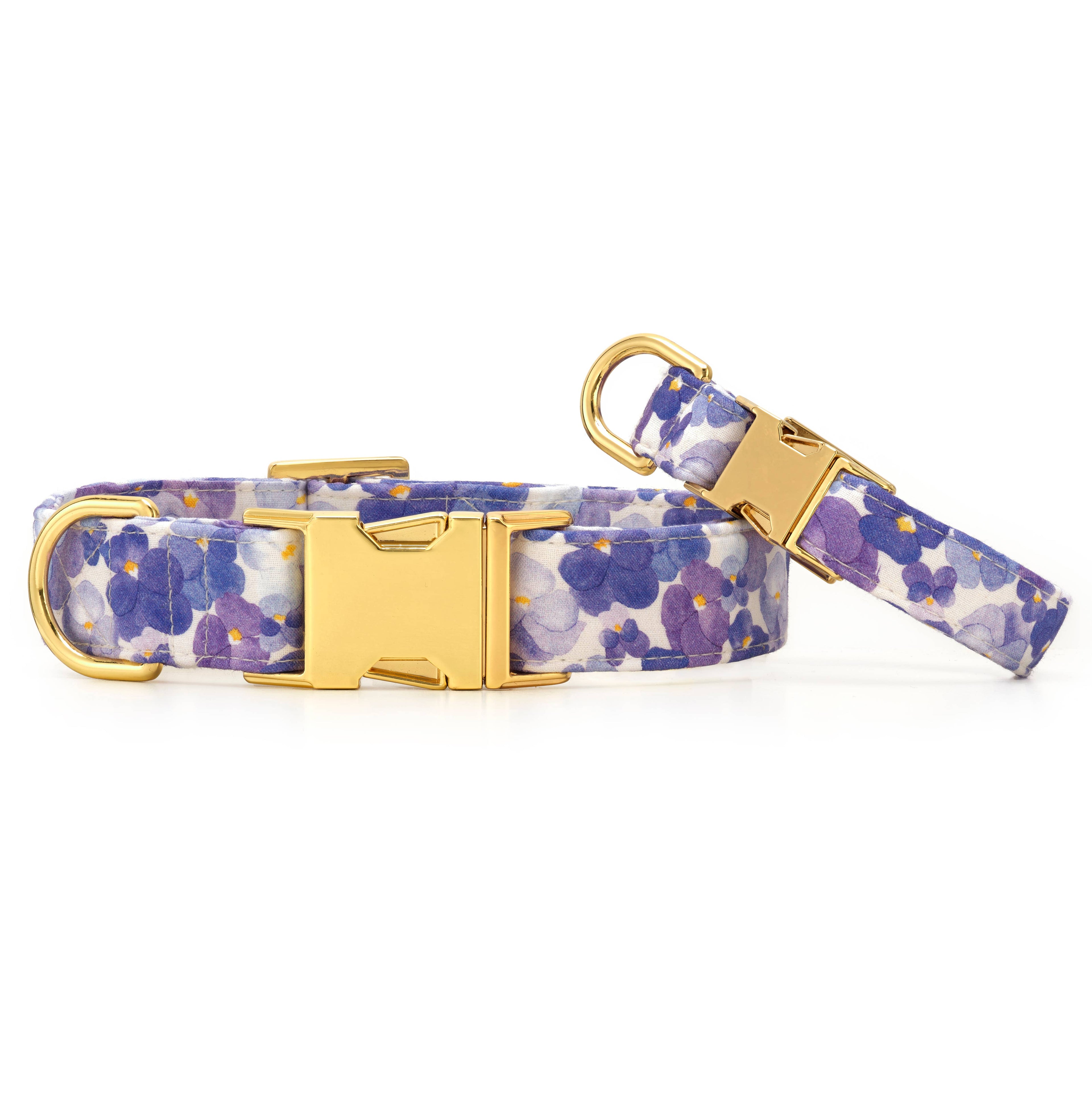 Pressed Pansies Spring Dog Collar - The Bougie Pet Boutique