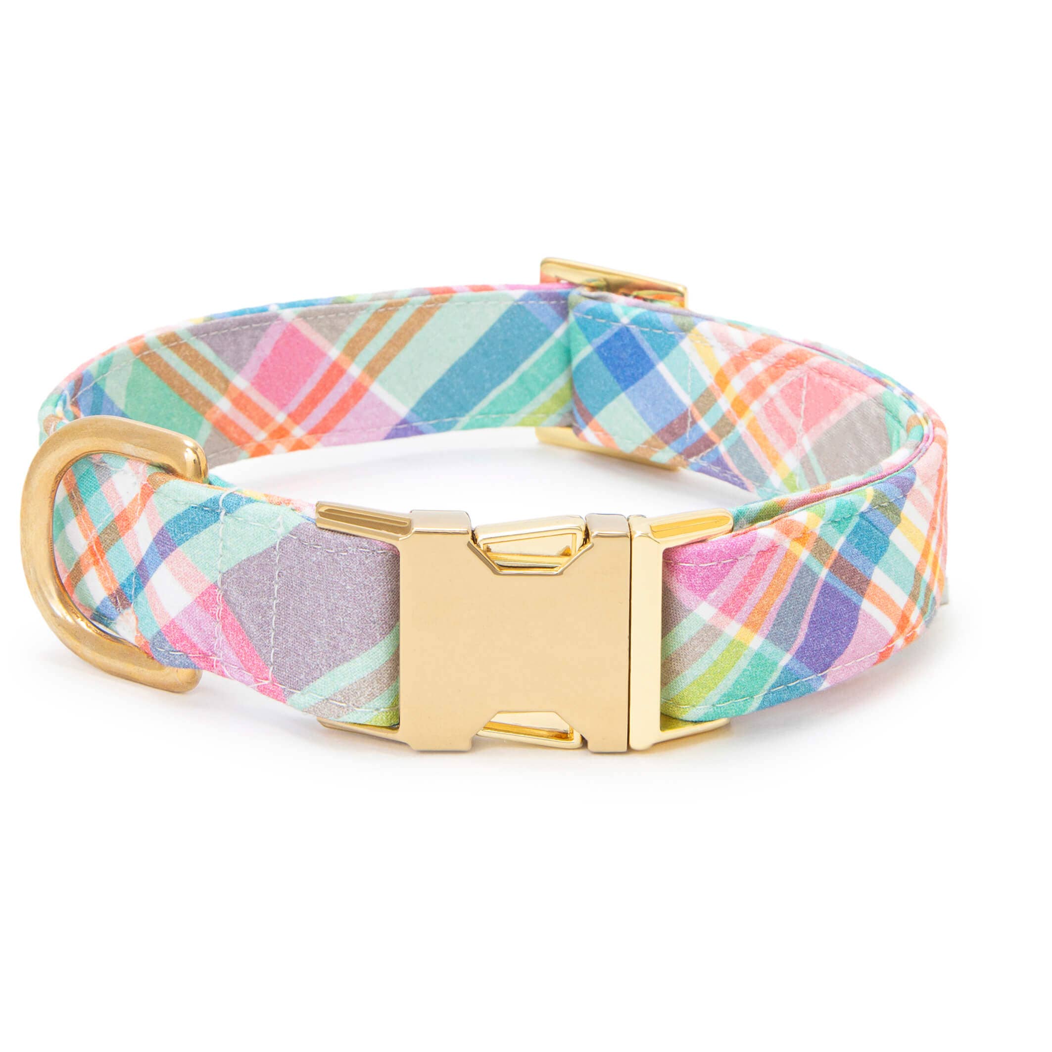 Blooming Plaid Spring Easter Dog Collar The Foggy Dog